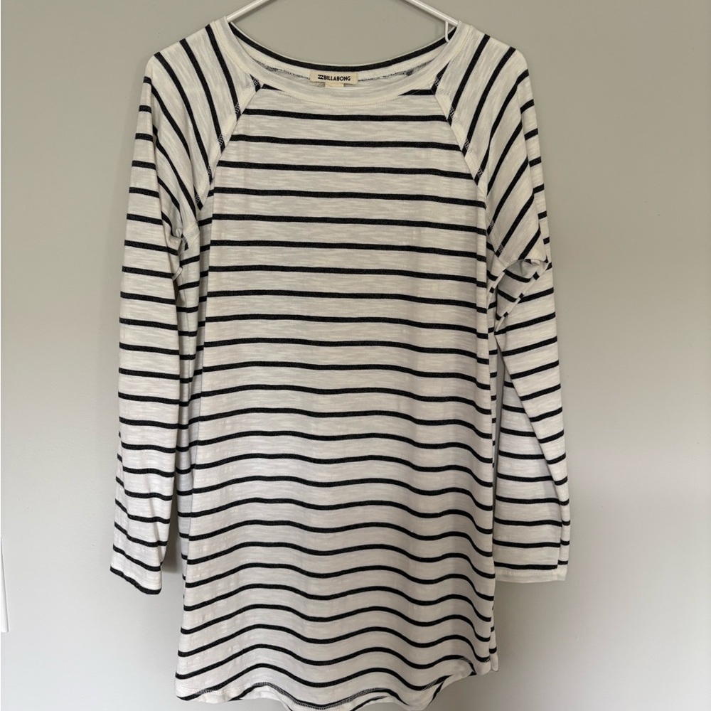 Billabong Black and White Striped Tee